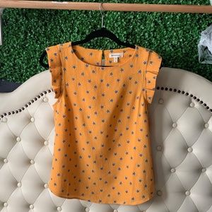 Monteau Foxy, Mustard Yellow Blouse